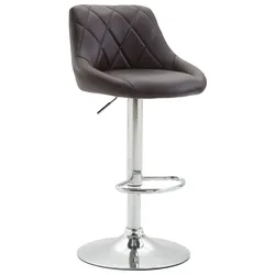 CLP Barhocker Lazio Kunstleder chrom   Farbe: braun, Gestell Farbe: chrom
