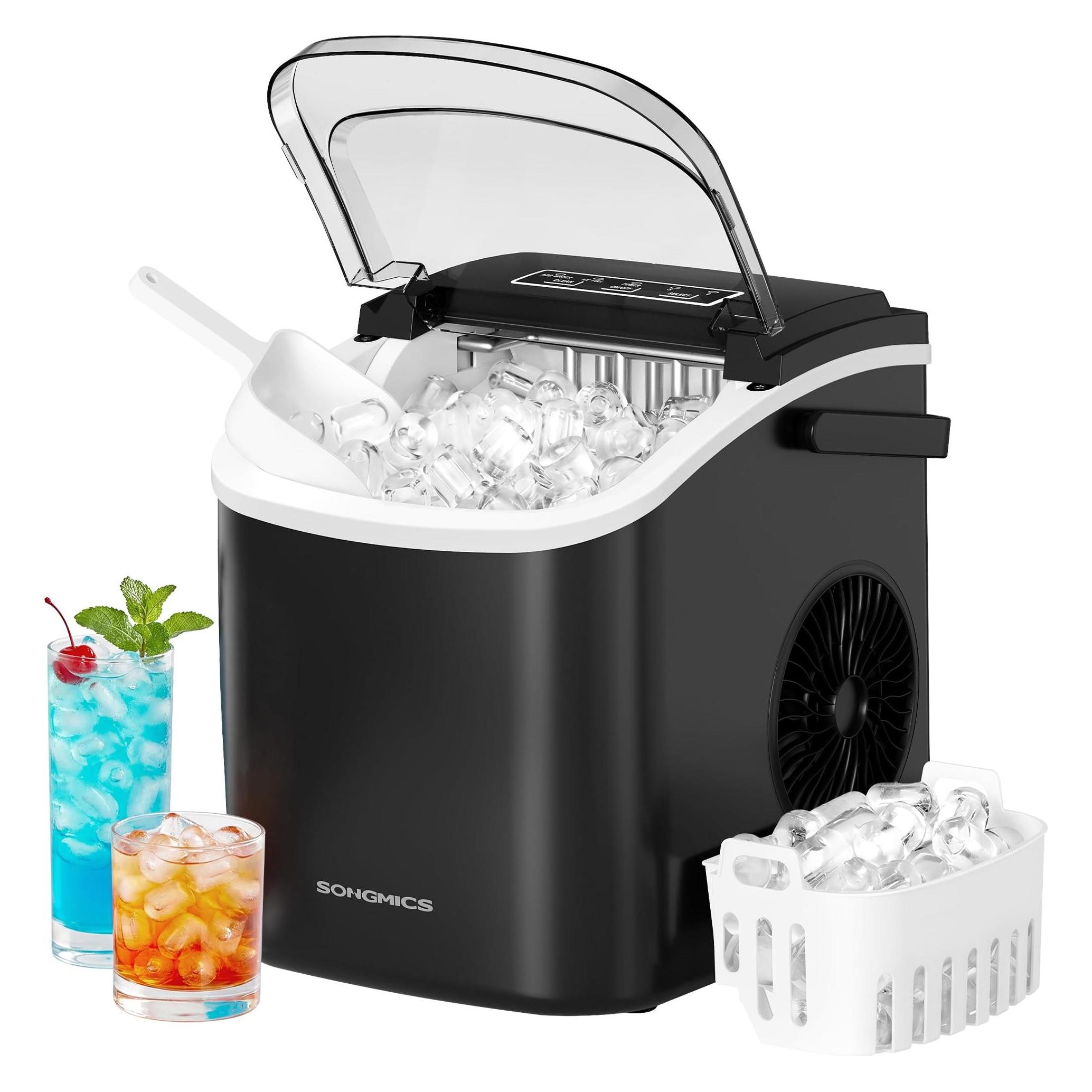 Songmics XZB001B1EU Eiswürfelmaschine mit Selbstreinigung, 9 Würfel in 6 Min. (XZB001B1EU)