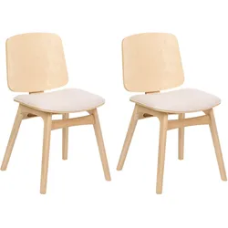 ESSZIMMERSTUHL 2er-Set Holz Hellbraun/Hellbeige Charleston