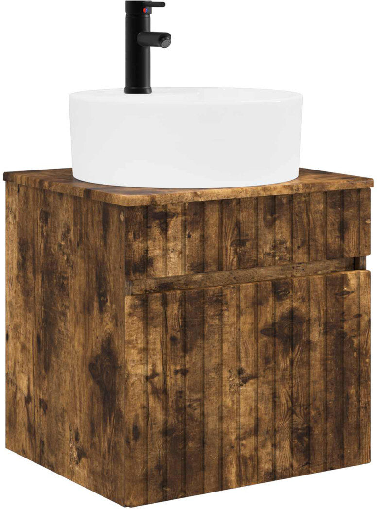Ebern Designs 490 mm Bathroom Vanity Smoked Oak