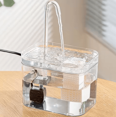Inspire Picks CrystalFlow Transparent Automatic Pet Water Fountain With Circulating Fresh Water transparent