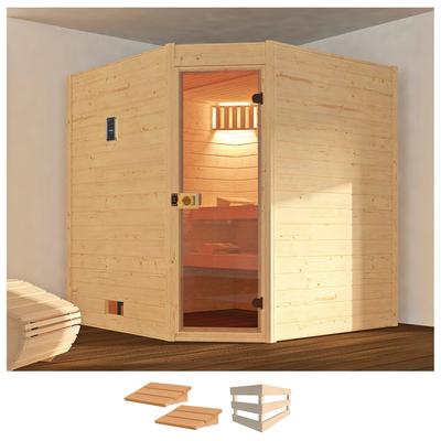 Sauna WEKA "Valida", beige (natur), ohne Ofen, (ohne Ofen), Saunen, ohne Ofen