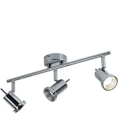 Deckenleuchte 3 Flammig LED Deckenlampe Lichtschiene Deckenstrahler mit beweglichen Spots, Strahler schwenkbar, 3x LED 5W 400lm warmweiß, L 43 cm