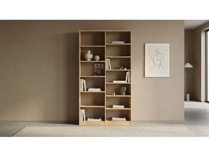 Schlichtes Bücherregal konfigurieren Buche Natur geölt