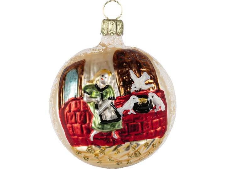 Christbaumschmuck SAICO ORIGINAL Drei Haselnüsse für Aschenbrödel , multicolor, Weihnachtsbaumschmuck, Christbaumschmuck, Durchmesser 8cm