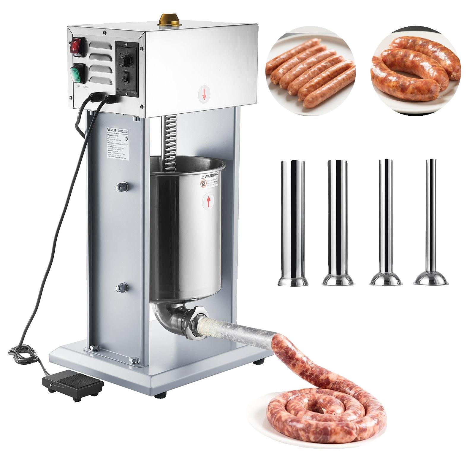 VEVOR Elektrischer Wurstfüller 10 L, Vertikale Wurstfüllmaschine mit Stufenloser