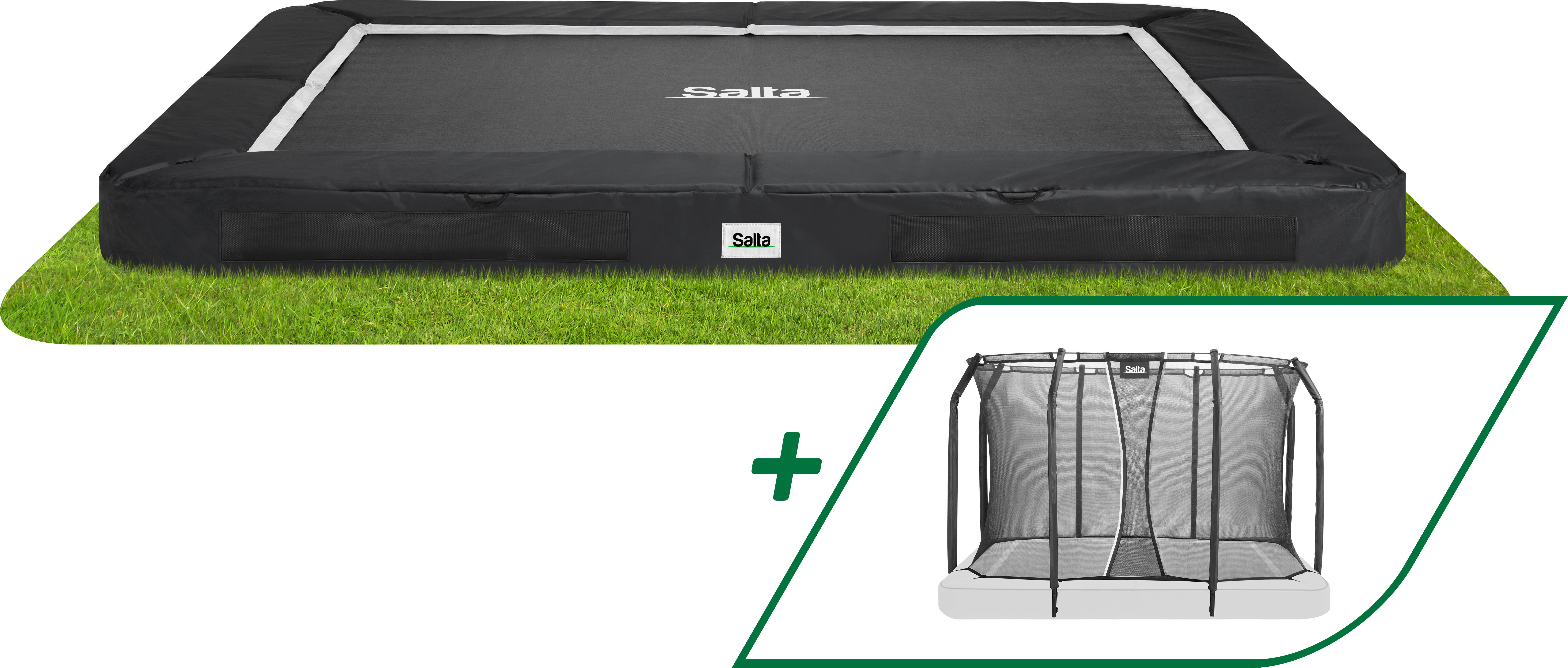 Salta Premium Ground Trampolin 305x214cm - Rechteckig - Schwarz - inkl. Sicherheitsnetz