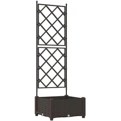 Helloshop26 - Moderner Pflanzkübel für den Außenbereich 40 x 40 x 125 cm robust schickes Design brauner Stahl