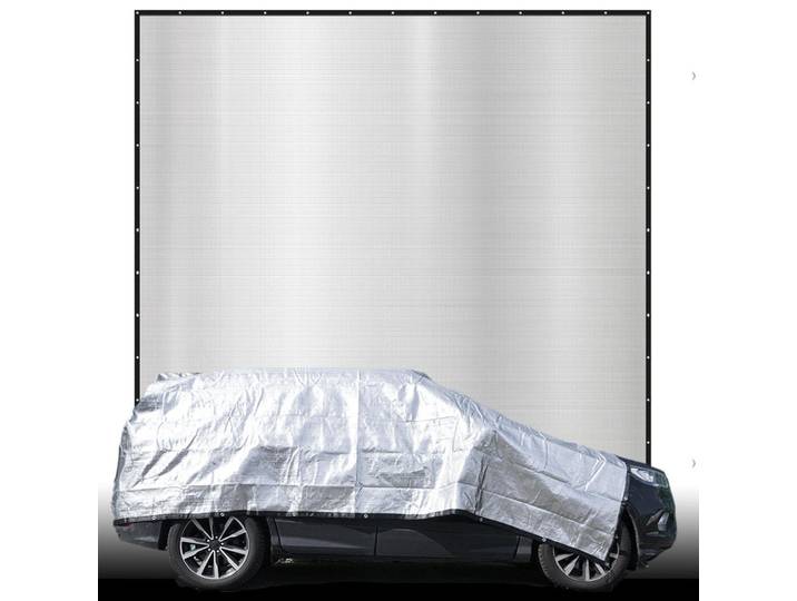 Amanka Aluminium-Schattennetz 6/6 m, Silberfarben, Metall, 600x600 cm, Sonnenschutz, Sonnenschirme
