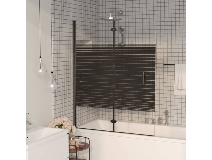 vidaXL Faltbare Duschkabine ESG 100x140 cm Schwarz