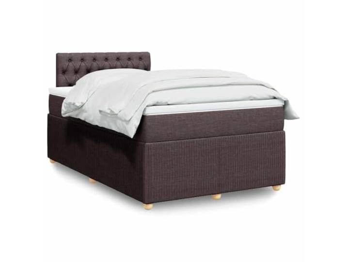 RJPLMFV Lattenrost mit Matratze, 120 x 190 cm, Dunkelbraun Weiches Polyestergewebe, individuelle Taschenfedern, abnehmbarer Bezug, waschbar, reduziert Bewegungen