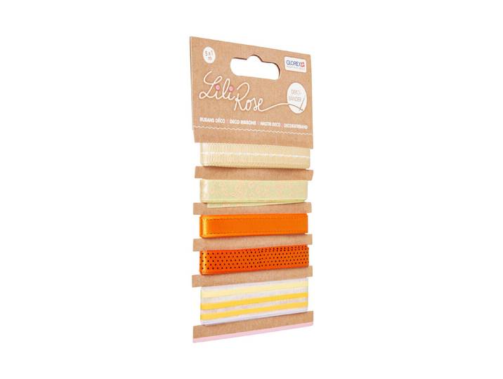 Glorex Deko-Bänder Orange-Gelb 1 × 100 cm 5 Stück