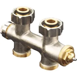 Oventrop Multiblock T Anschlussarmatur 1184023 G 3/4 ÜMxG 3/4 AG, Ein-/Zweirohrarmatur, Durchgang
