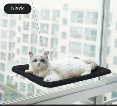 Uplift Essentials Heavy Duty Oxford Window Cat Hammock black