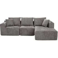 ECKSOFA Modulares L-Form Chenille mit Getränkehalter & Memory-Schaum 261cm