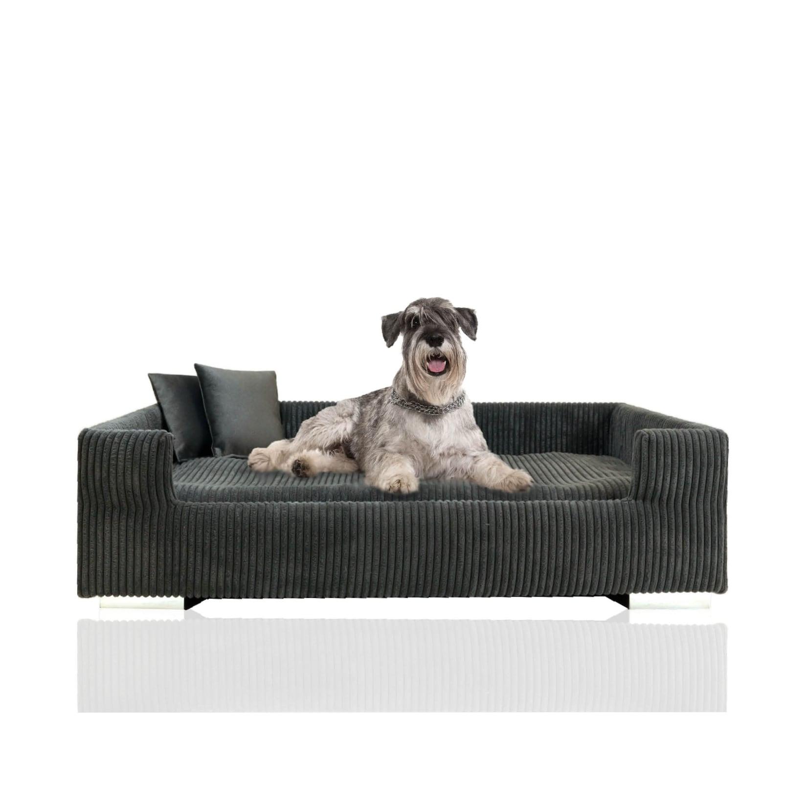 Rohrschneider Hundesofa gepolstert Cord breit beige
