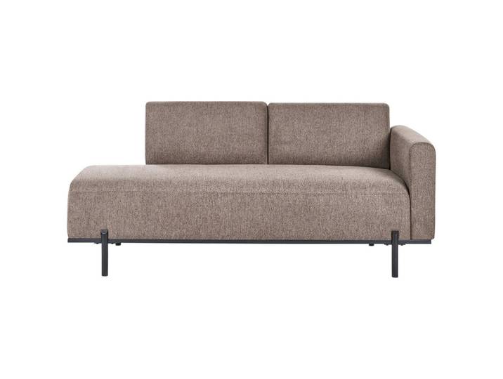 Beliani Chaiselongue Kunstleinen Hellbraun Savasse, Hellbraun, Braun, Schwarz, Eukalyptusholz, 170x78x85 cm, Wohnzimmer, Sofas & Couches, Sofas, Recamieren
