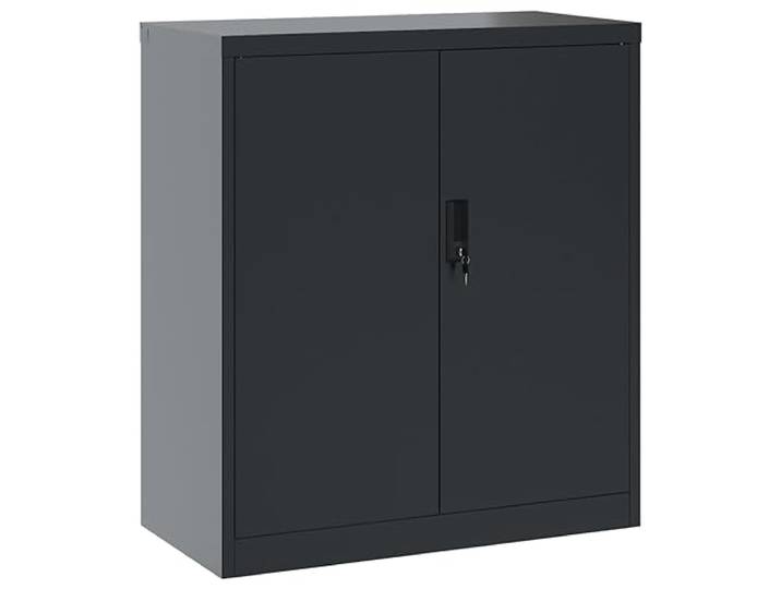HBBMGYD Aktenordner, Stahl, Anthrazit, 79 x 40 x 90 cm, mit Einlegeboden Abschließbarer Aufbewahrungsschrank, robuste Verarbeitung, pflegeleicht, Wandbefestigung inklusive