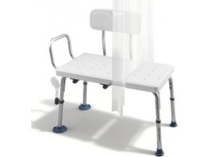 VEVOR Banc de Transfert Baignoire, Siège de Baignoire, Dossier, Poignée d'Appui et Fente pour Rideau, Capacité 180 kg, Chaise de Douche pour Adultes, Personnes Âgées et Handicapés, Hauteur Réglable