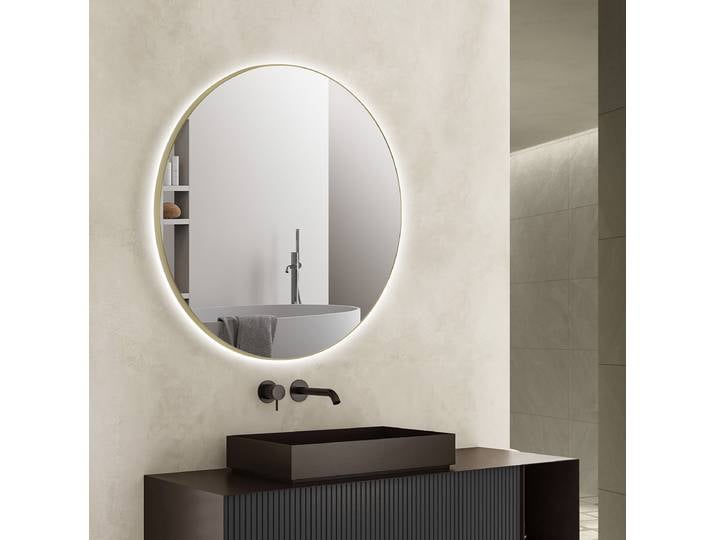 Miroir rond éclairé Talos 60cm Doré/Doré Cadre : aluminium verni 60cm