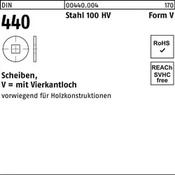 Scheibe DIN 440 V 9x 28x 3 Stahl 100 HV 100 Stück