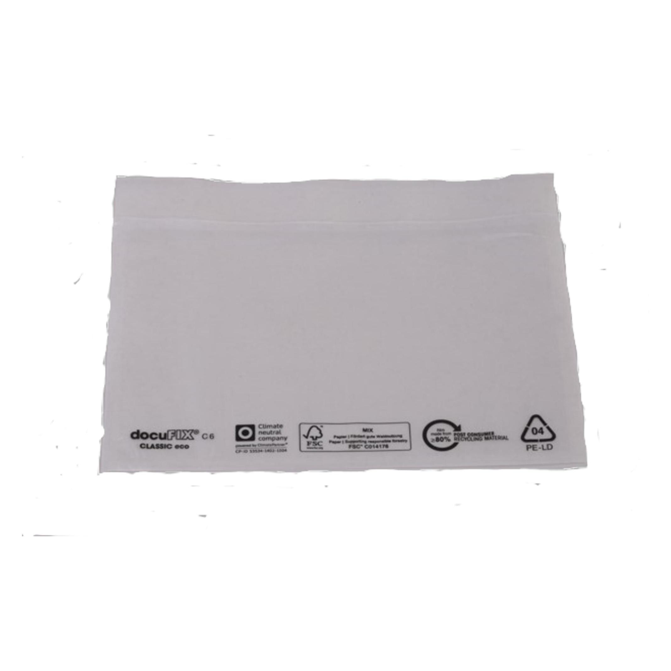 Docufix 1.000 CLASSIC Lieferscheintaschen eco Kunststoff DIN C6 (C6, 1000 Stk.) (2FVDO335111PCR)