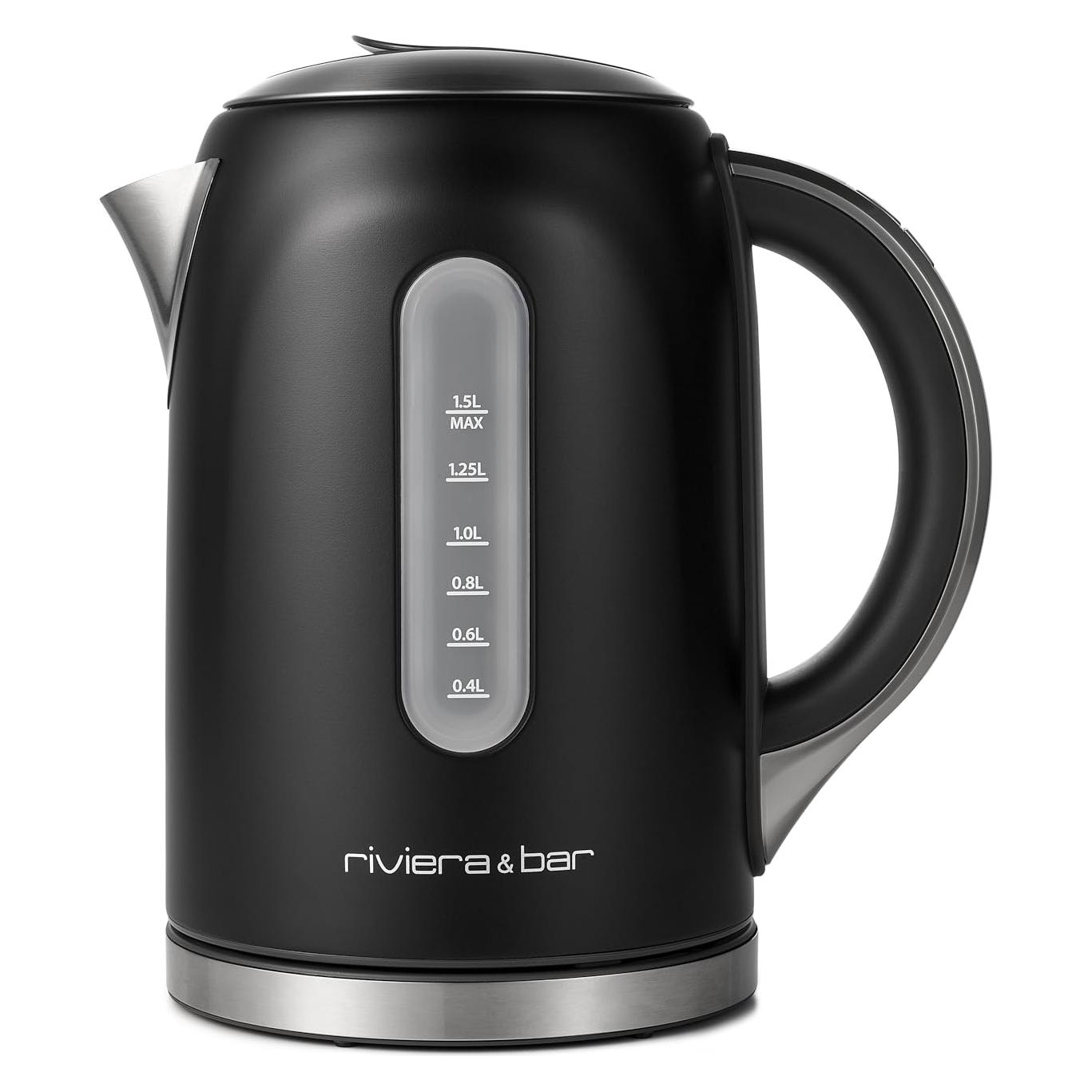 Riviera & Bar riviera&bar MILA Wasserkocher Stainless Steel 1,5L Black (1.50 l) (BBT579)