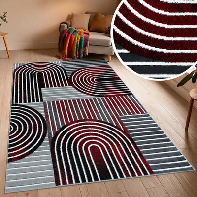 Teppich OTTO HOME "Lysandra", rot, B:80cm H:8mm L:150cm, Kunstfaser, Teppiche, Teppich, 3D-Effekt, softer Kurzflor, pflegeleicht, leichter Glanz, Scandi-Look