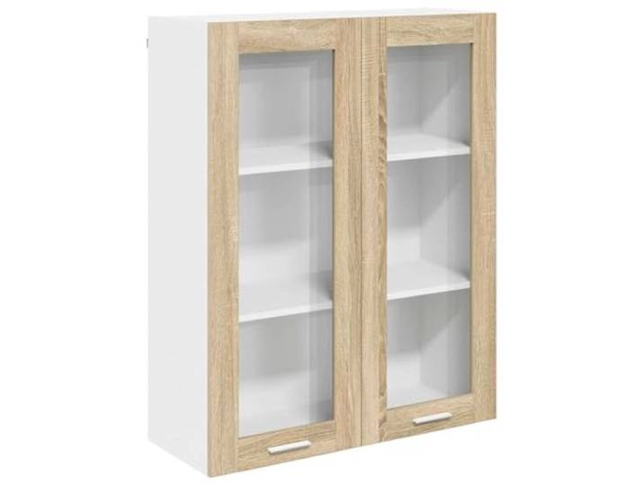 HKTMGDNG Küchenhängeschrank Sonoma-Eiche 80x31x100cm Holzwerkstoff Stabiler Oberschrank mit 2 Türen für Küche & Esszimmer, viel Stauraum für Geschirr und Küchenhelfer.