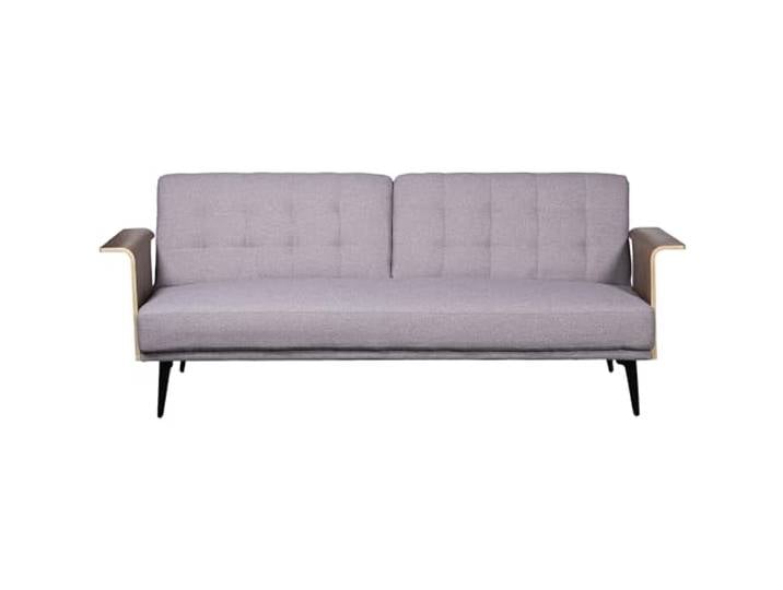 DRW Schlafsofa für 3 Personen, Polyester, mit Beinen und Armen aus Holz, Grau, 203 x 87 x 81 cm
