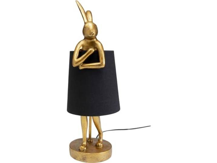 Kare Lampe Animal Lapin 50cm dorée et Noire Design