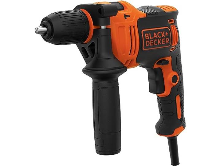Perceuse à percussion filaire - 710W - Poignée latérale pour plus de confort - 4 forêts de perçage