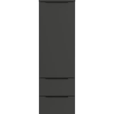 Midischrank GERMANIA "Crandon", grau (graphit), B:36cm H:111cm T:34cm, Holzwerkstoff, Schränke, Midischrank, Schrank mit 2 Schubladen, einer Tür und verstellbarem Einlegeboden