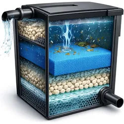 Wiltec, Brunnen + Gartenteich, Filtermatte Schaumstoff 50x50x10cm 30ppi Teichfilter Aquarienfilter Filter