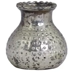 Chic Antique Teelichthalter bauernsilber, H8/D9 cm, baurnsilber