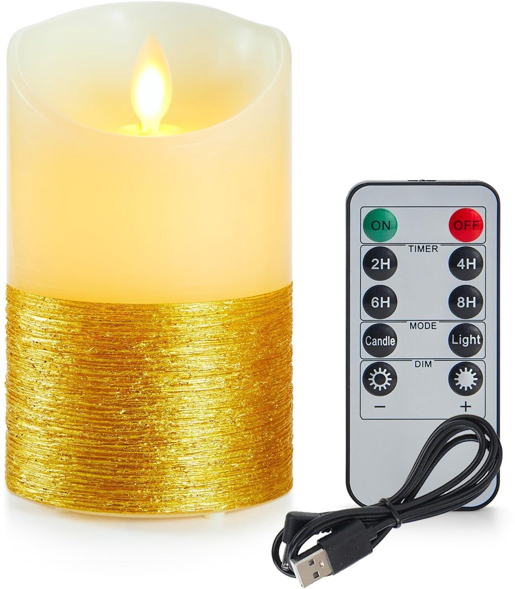 Omgoods Oplaadbare LED Kaars - Luxe Flameless Decoratie met Afstandsbediening