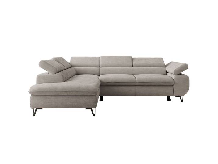 ECKSOFA PABLO L Hellgrau Schenille glatt - Links Seite