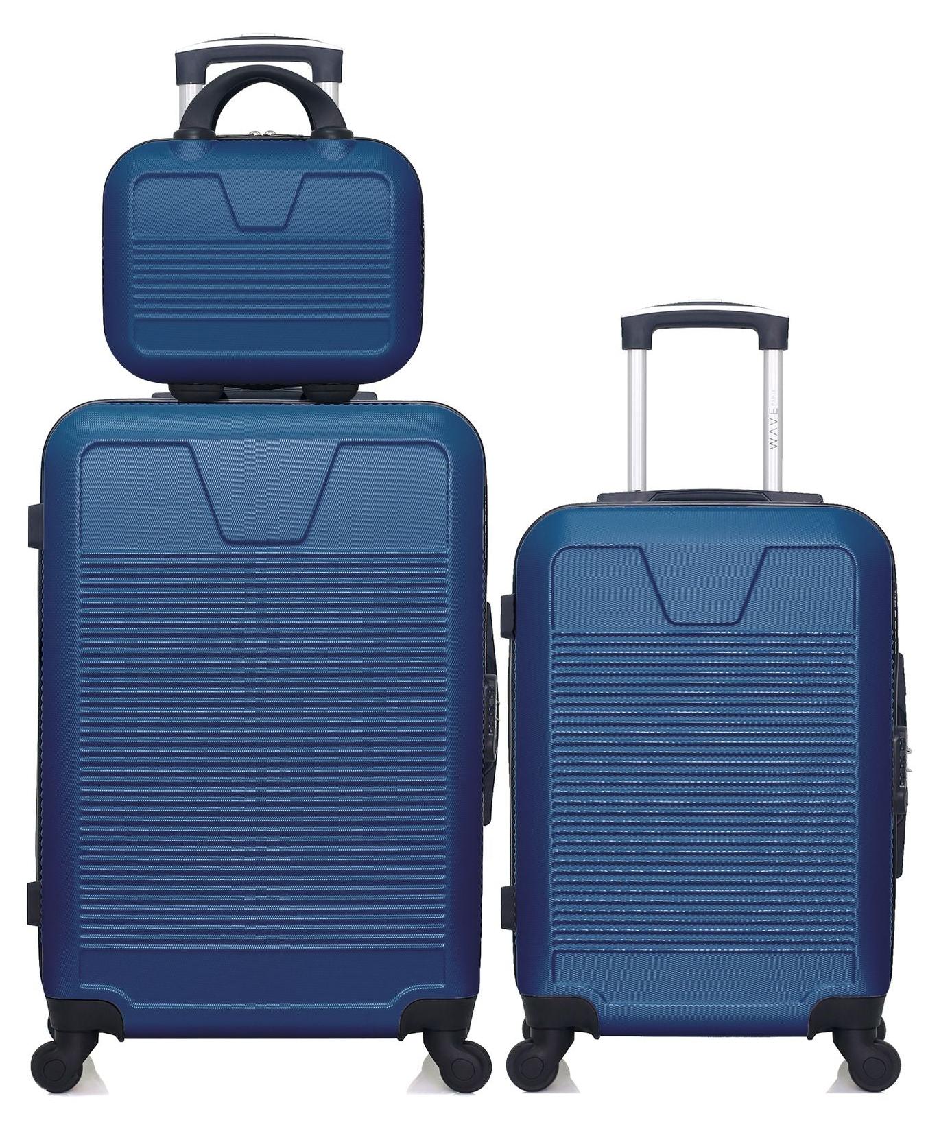 WAVE PARIS - 3er-Set - Wochenendkoffer, Handgepäckkoffer und Kosmetikkoffer SELENGA