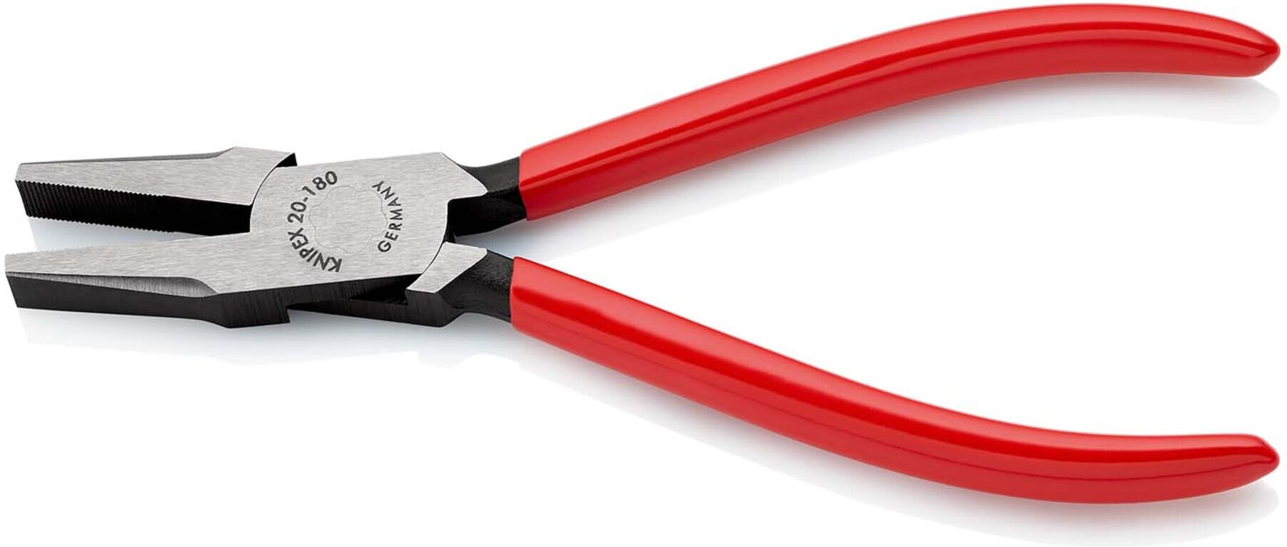 KNIPEX 20 01 180 Flachzange mit Kunststoff überzogen schwarz atramentiert 180 mm)