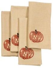 Manor Luxe Pumpkin Party Fall 20 by 20-Inch Napkins, Set of 4 - 2121