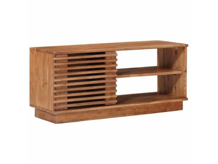 SKTQYQO TV-Schrank mit Stauraum aus Akazienholz, 90 x 30 x 40 cm Massives Akazienholz, technisches Holz, modernes Design, Multimedia-Lagerung, minimalistische Linien, Finish