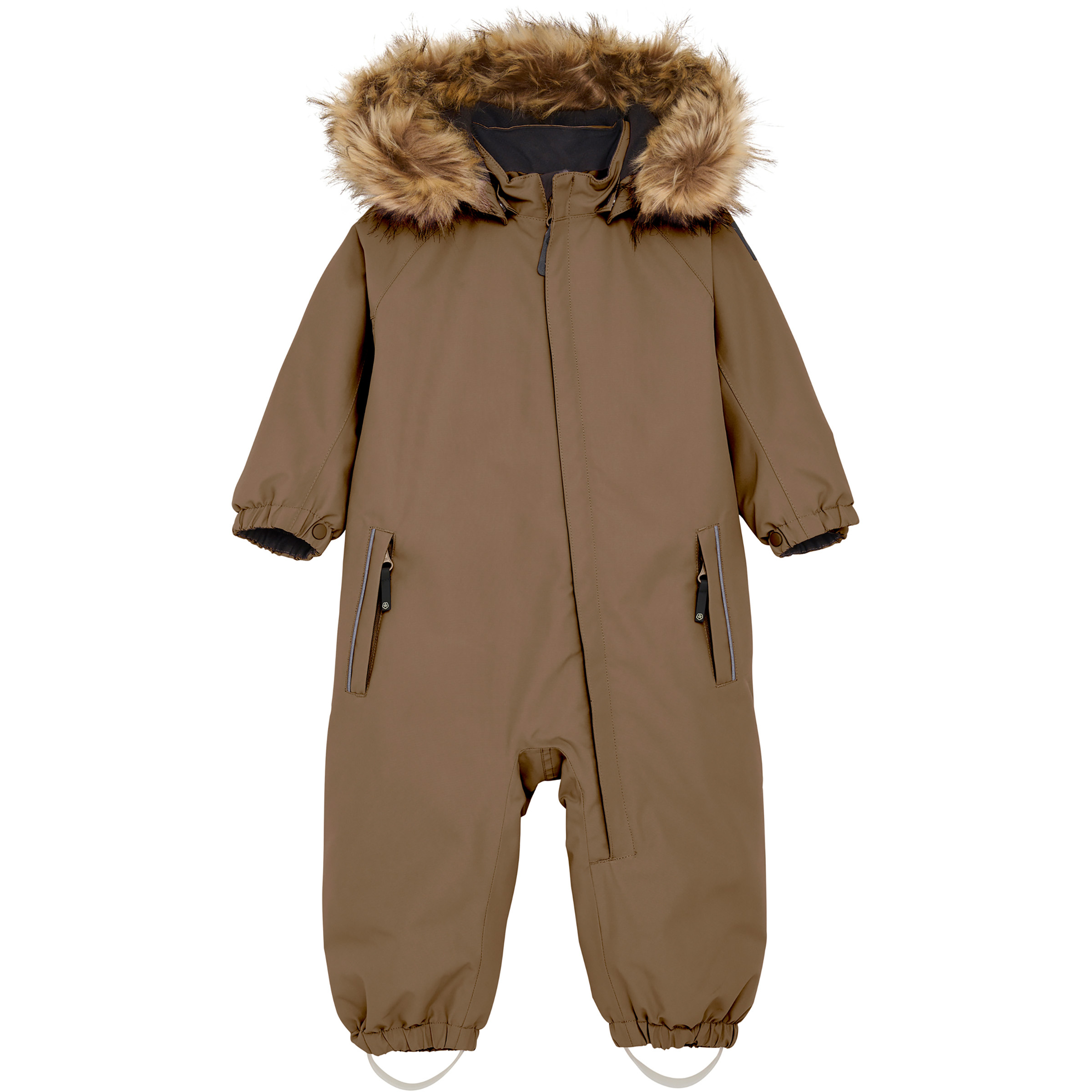 Color Kids Fake Fur Schneeanzug Kinder Overalls beige Größe 80 Skifahren Wasserdicht Wasserabweisend