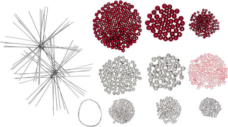 Drahtsterne-Set, beere-silber, 10 Stück
