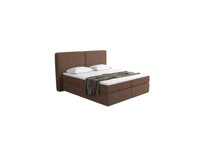 Design Boxspringbett „Castellia“ mit Ablagefach, Webstoff Braun Strukturstoff Braun BLOOMINGLOFT Collection
