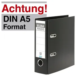 ELBA Ordner Rückenbreite 7.5 cm DIN A5 hoch Kunststoff schwarz