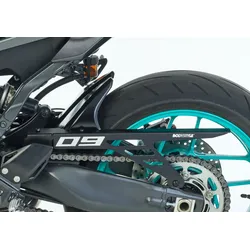 BODYSTYLE Sportsline Hinterradabdeckung mit Alu-Kettenschutz ABS Kunststoff blau für YAMAHA MT-09 / SP