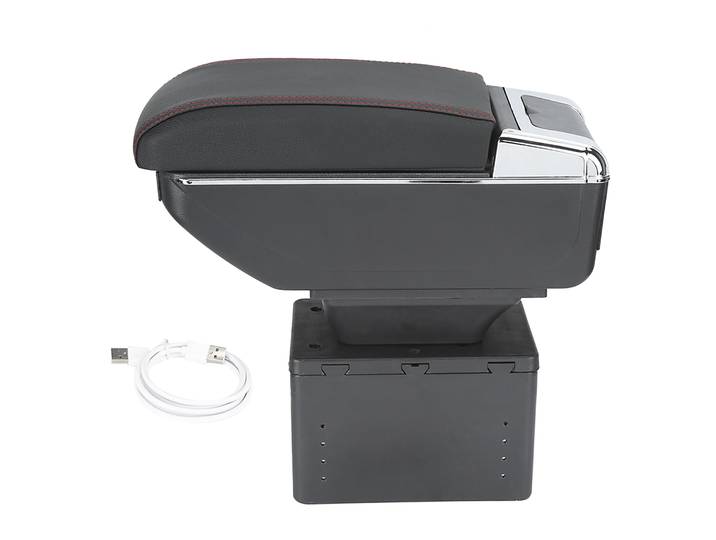 Boîte d'accoudoir de console centrale de voiture universelle, conteneur réglable avec interface USB