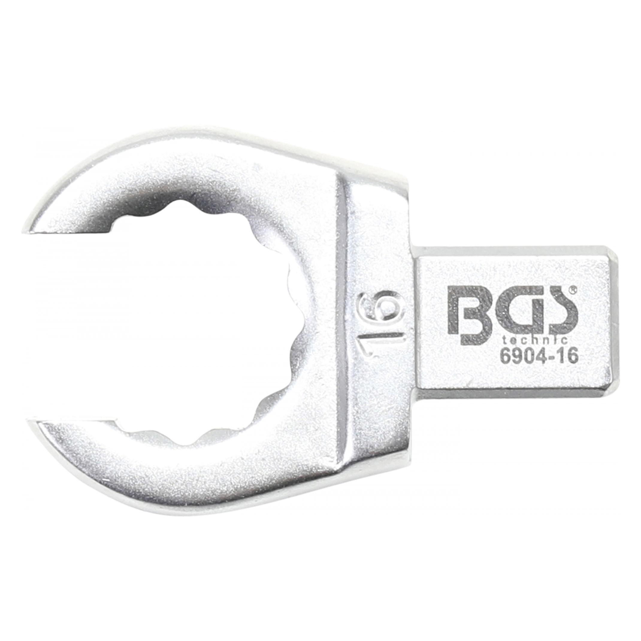 BGS Einsteck-Ringschlüssel offen 16 mm Aufnahme 9 x 12 mm (16 mm) (6904-16)