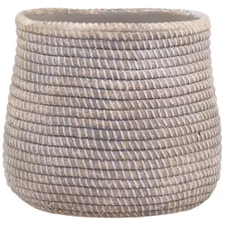 Chic Antique Évron Übertopf mit Flecht Muster, H14/Ø16 cm, antik natur