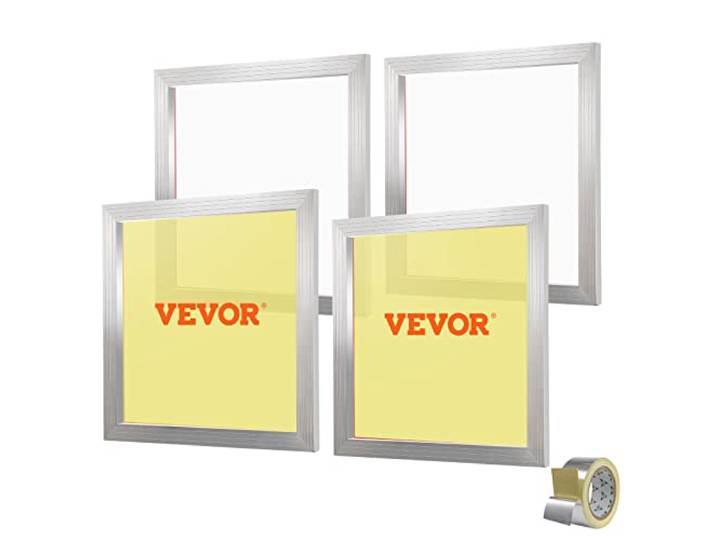 VEVOR 4 stuks aluminiumlegering zeefdruk pers 50,8 x 50,8 cm, zeefdrukmachine accessoires 110 mesh, zuurbestendig en niet vervormbaar voor kussenslopen, stoffen, papier, kopieerpapier enz.